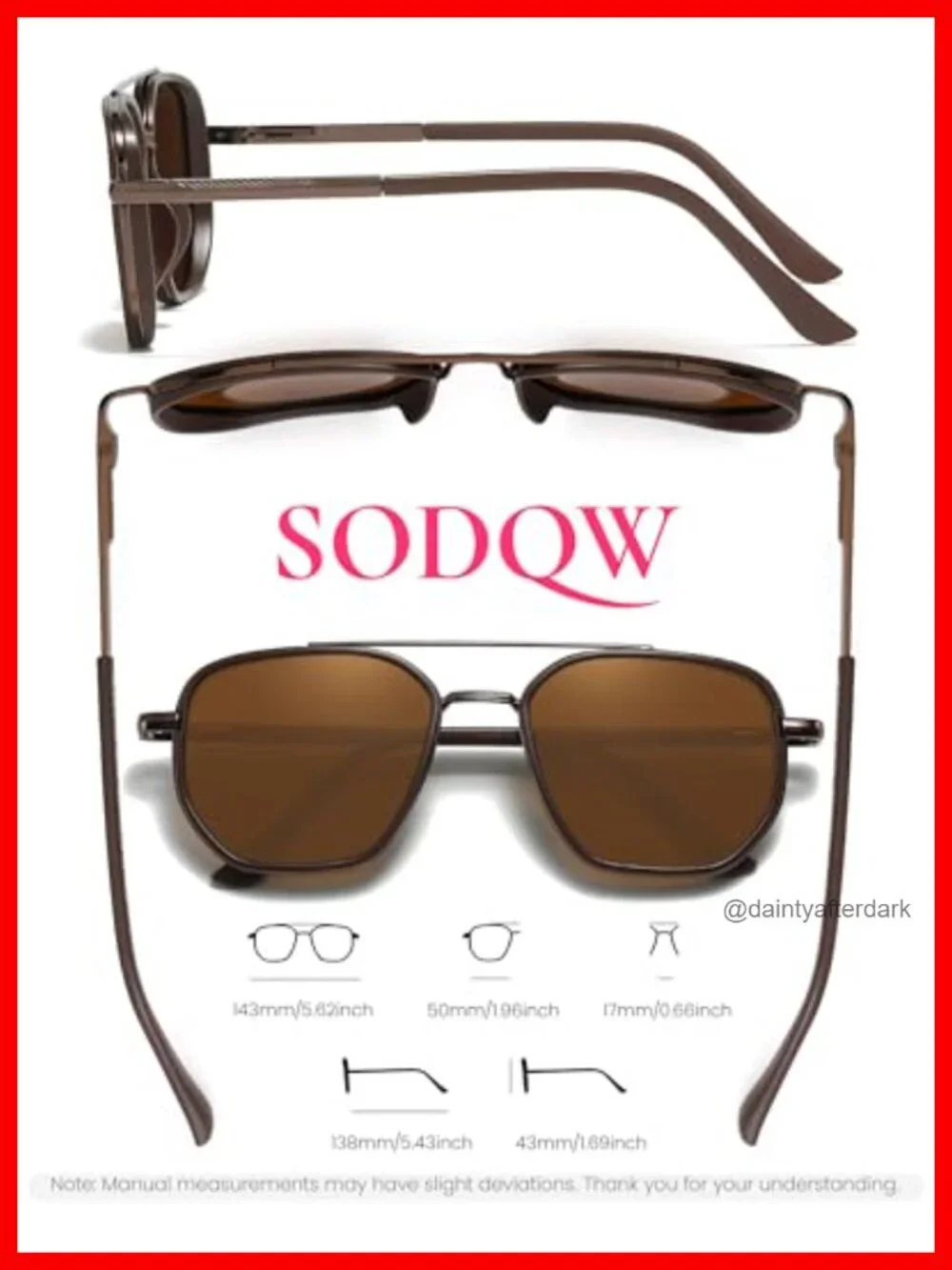 Polarized Aviator Sunglasses Square Frame UV400 Protection Driving